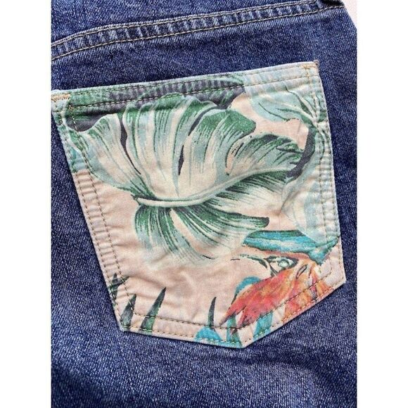 Womens GAP Dark Wash Tropical Back Pocket Distressed‎ Sz 26  or 2 - Picture 3 of 7